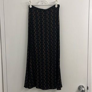 Reformation Black and Brown Midi Skirt